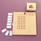 Montessori multiplikasjon-brett med perler