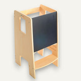 Montessori kitchen tower with chalkboard